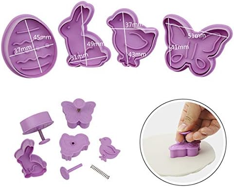 Mini Easter Cookie Cutters with Spring Ejection Set of 4