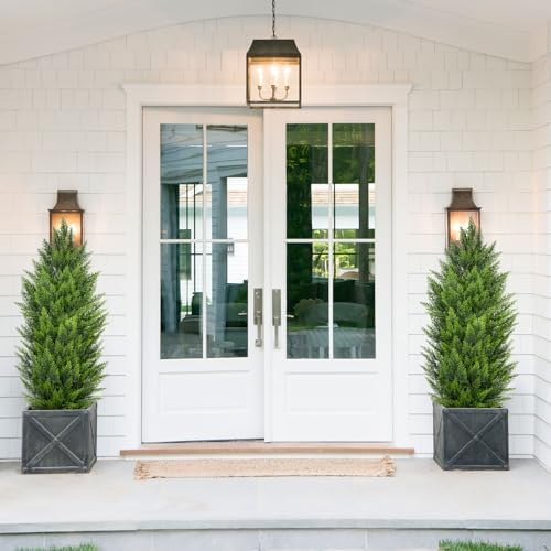 4ft Cedar Topiary Set for Home Outdoor Use