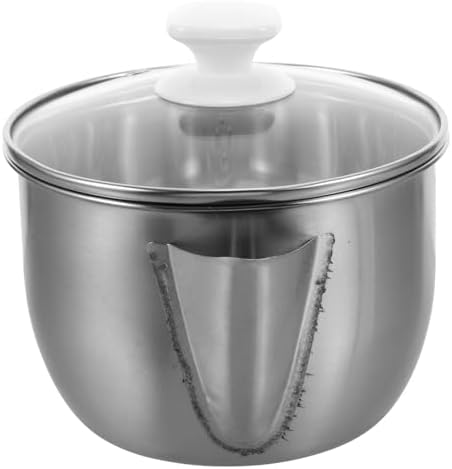 BEBEMOKO 304 Stainless Steel Grease Separator with Glass Lid