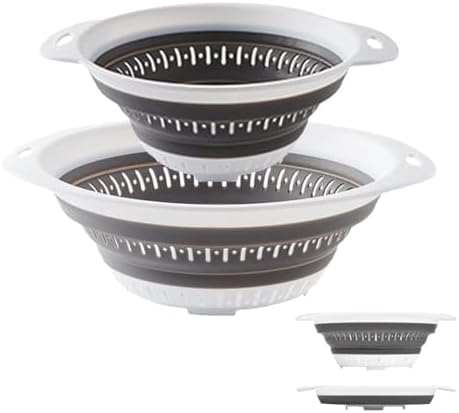 Collapsible Silicone Colander and StrainerEasy to Use Kitchen Essential