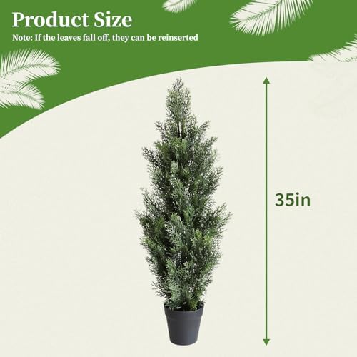 Momoplant Realistic Cedar 2-Pack 31in - Perfect for Home Garden