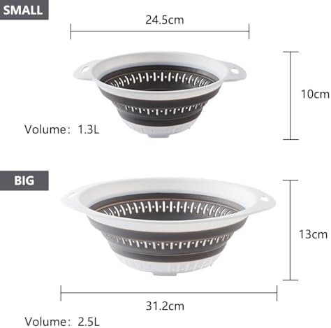 Collapsible Silicone Colander and StrainerEasy to Use Kitchen Essential