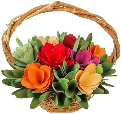 Vibrant Multi-Color Artificial Floral Basket