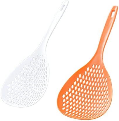 2 Pieces Plastic Strainer Scoop Colanders with Handle 1
