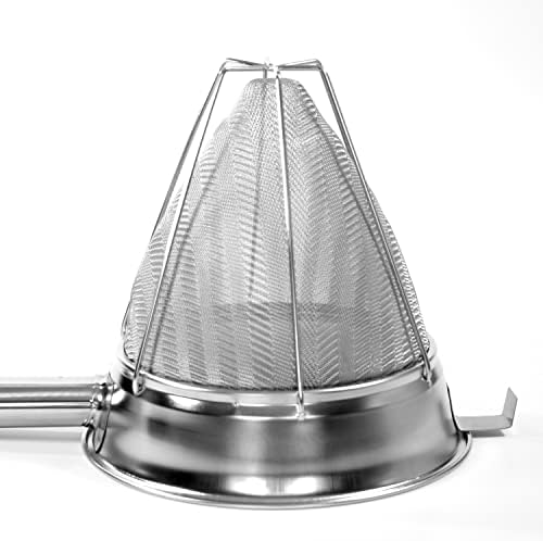 ZYLCO Professional Stainless Steel Bouillon Strainer with Silicone spatula