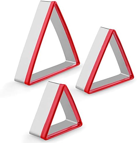 3-Piece Triangle Cookie Cutters Set Heavy Duty Baking Tool