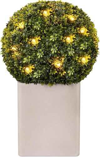 Arti-Bloom Artificial Topiary with Pot Lights Front Porch Outdoor Plant