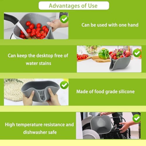 24 QT Silicone Colander Strainer