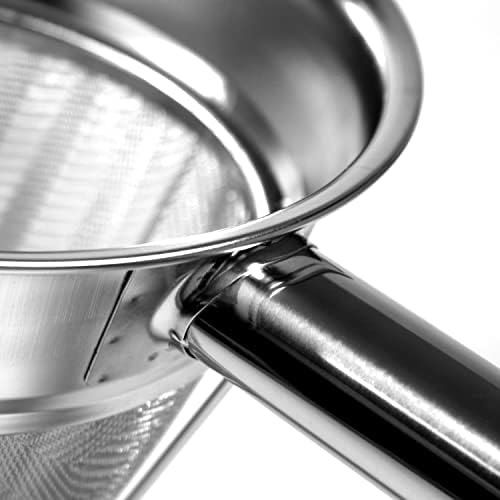 ZYLCO Professional Stainless Steel Bouillon Strainer with Silicone spatula