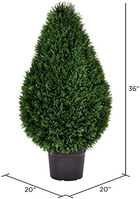 Realistic Cedar Teardrop Topiary