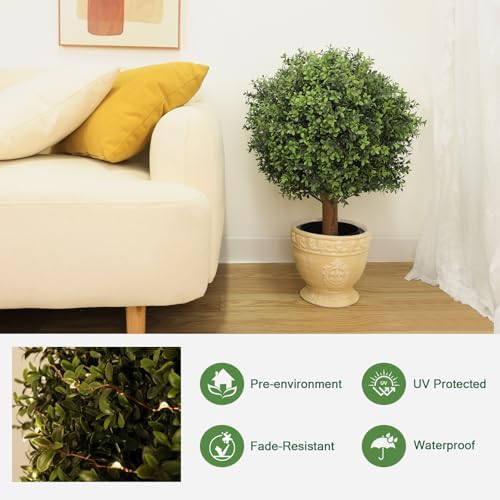 JOZHENJU Artificial Topiary Trees Set of 2 26 T 20 D