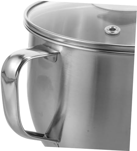 Stainless Steel Oil Strainer Pot with Glass Lid for Grease Removal