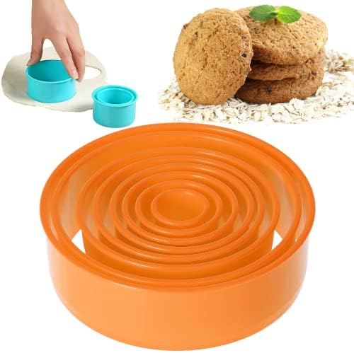 Perfect for Bakers Bakers-in-Training 8Pcs Round Cookie Cutter Set Orange