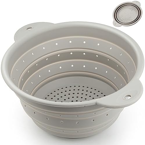 Durable Collapsible Silicone Colander for Kitchen