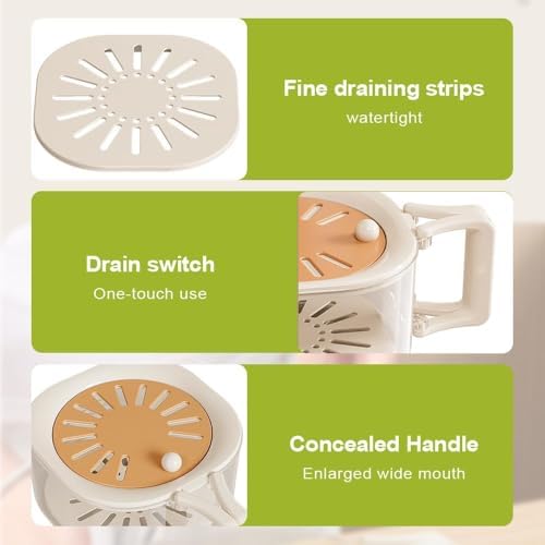 Fruit Washing Bowl with Dual Function Strainer