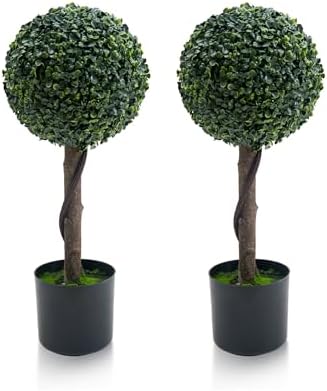 Topiary Trees Artificial Outdoor Set of 2 24