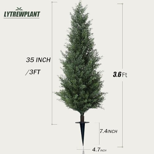 42-Inch Artificial Cypress Fronted Outdoor Topiary
