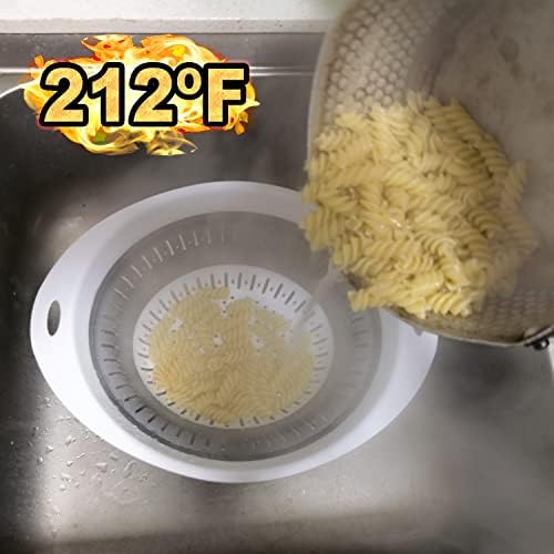 YYDS 2Pack Silicone Colander for Pasta Veggies Quick Drainage