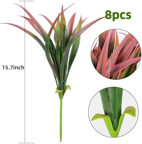 8-Piece Faux Greenery spraying Plastic Outdoor Plant Pink Amazon Seller Name