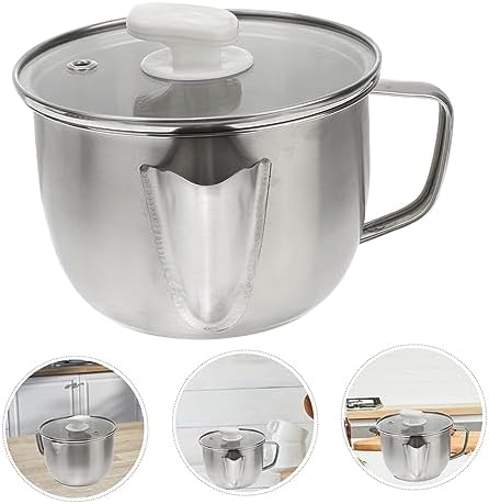 Garneck Stainless Steel Grease Bowl Anti-Scald Overflow-Free