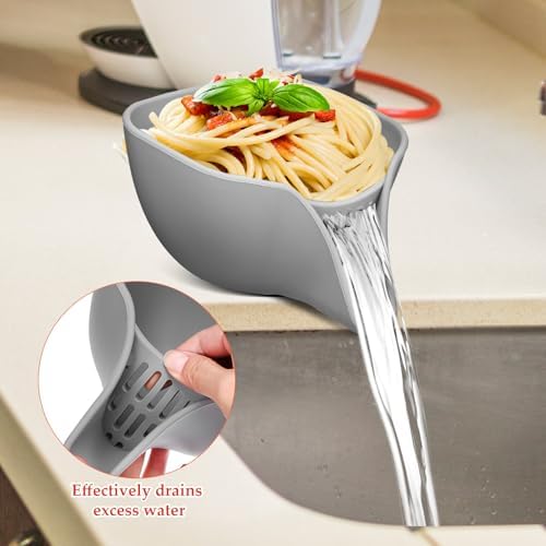 Silicone Drainer Basket with Spout for Kitchen Essential