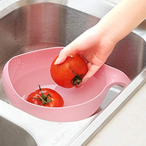 Cool 21 Qt Rice Washer Strainer with Handle Pink