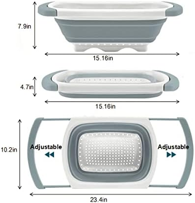 Collapsible Silicone Strainer Set for StudyPasta Veg Fruits Heat-Resistant Space-Saving