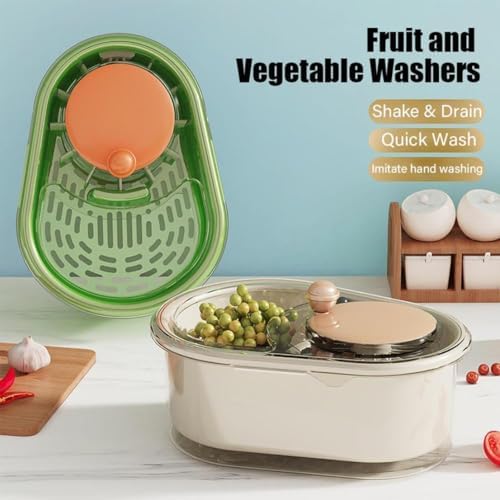 ACMEDICA Fruit Cleaner Spinner with Brush Blue