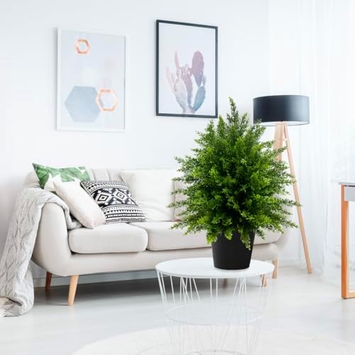 2-Pack Artificial Cedar Topiary Balls for Indoors and Outdoors