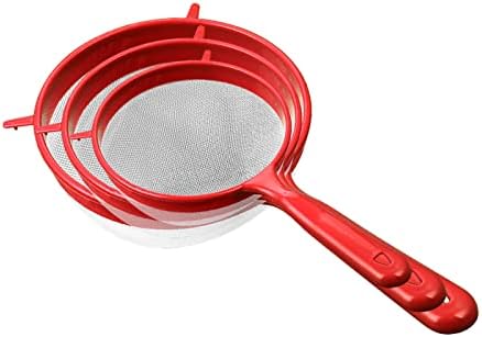 3-Piece Plastic Mesh Strainer with Long Handle