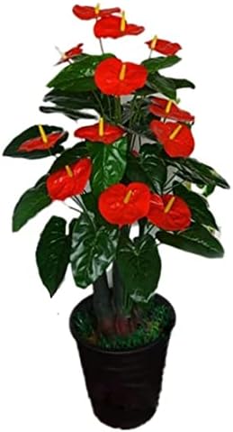 Artificial Tree Potted Plants Simulation Anthurium Bunch
