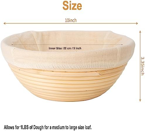 10 Inch Round Banneton Proofing Basket Set of 2