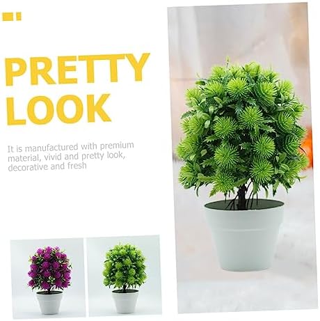 Personalized Miniature Green Potted Plant Decor 2PC Set