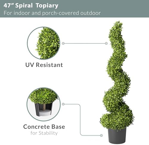 Barnyard Designs Artificial Boxwood Topiary Trees 48 Spiral 2 Trees