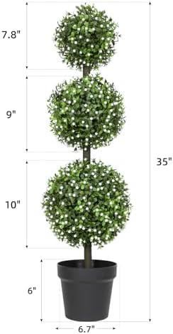 Elevate your outdoor space with Hobyhoons stylish artificial boxwood topiaries