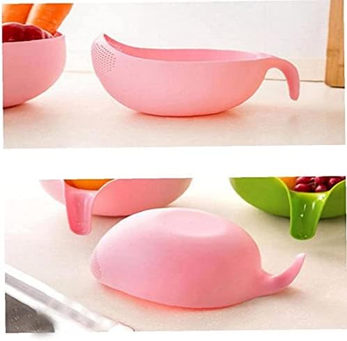 Cool 21 Qt Rice Washer Strainer with Handle Pink