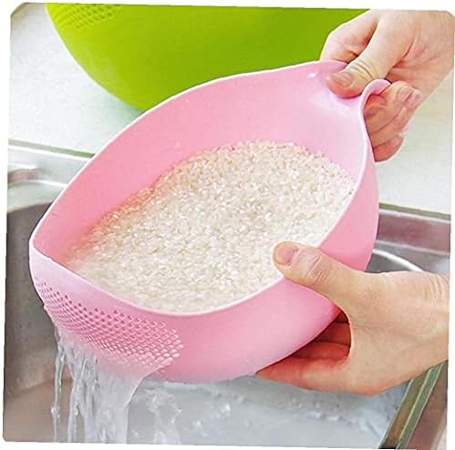 Cool 21 Qt Rice Washer Strainer with Handle Pink