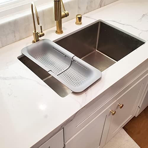 Makerstep Expandable Over the Sink Colander - Perfect Fit for Kitchen Essentials