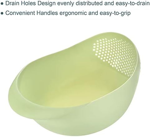 3pcs Rice Sieve Plastic Colander Kitchen Drain Basket with Handles