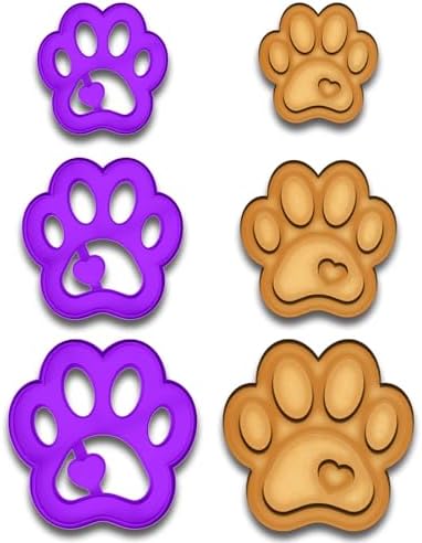 Dog Paw with Heart Cookie Cutter Set