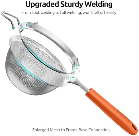 U-Taste 188 Stainless Steel Mesh Strainer Heavy Duty for Kitchen Needs