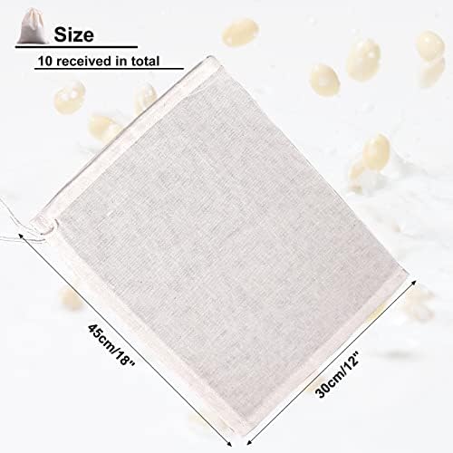 2 Pack Large Cheese Cloth Bags for Nut Milk Straining 12x18