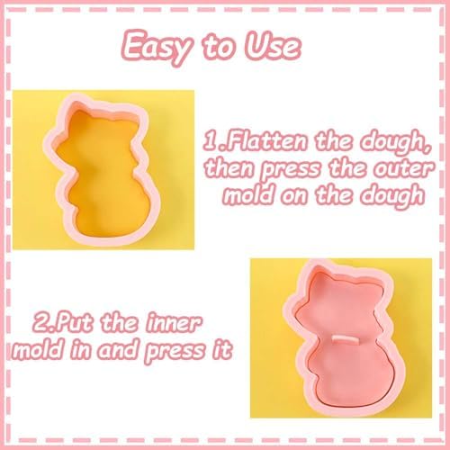 Lutoku 8 Mini Animal Cookie Cutters Set with 3D Raised Design