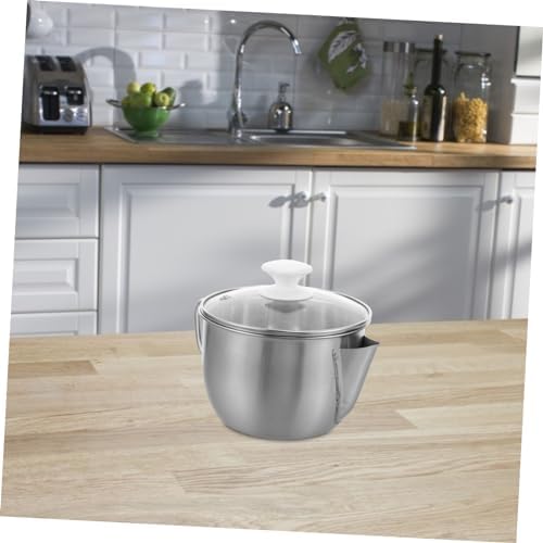 BEBEMOKO 304 Stainless Steel Grease Separator with Glass Lid