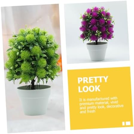 Personalized Miniature Green Potted Plant Decor 2PC Set