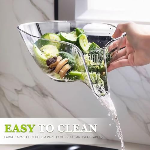2-Piece Multi-Functional Drain Basket with Spout - BPA-Free Kitchen Essential