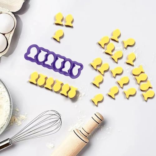 5pcs Fish Cookie Cutters for Baking Mini Treats Purple