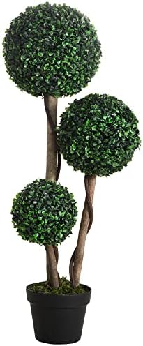 3-Ball Realistic Boxwood Topiary for Home Outdoor Use