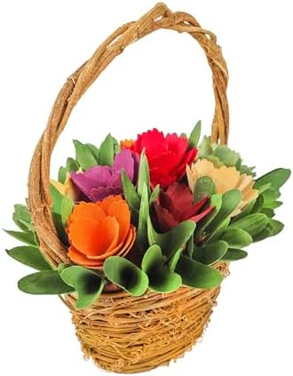 Vibrant Multi-Color Artificial Floral Basket