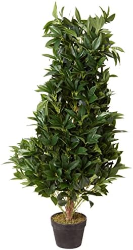 Nearly Natural4-Ft Bay Leaf Artificial Topiary UV-Resistant IndoorOutdoor